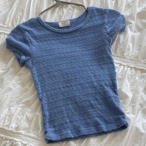Anthropologie Blue Sweater Short Sleeve Top